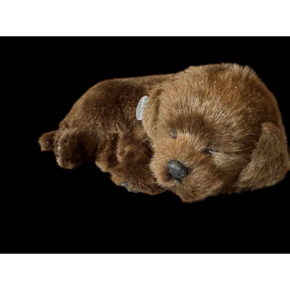 Realistic Breathing CHOCOLATE LAB PUPPY SLEEPING PLUSH Stuffed Toy Pet collect - Picture 6 of 15